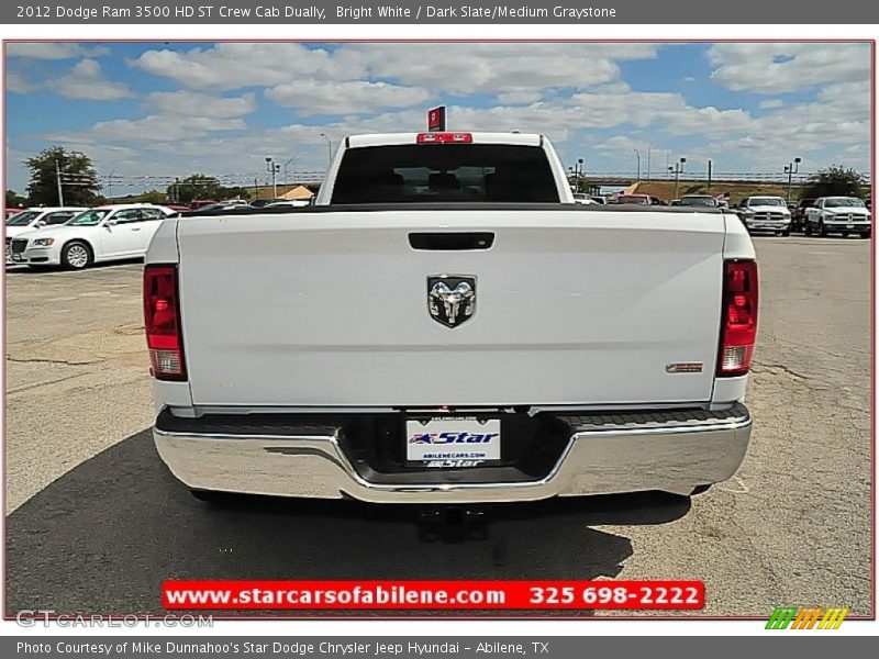 Bright White / Dark Slate/Medium Graystone 2012 Dodge Ram 3500 HD ST Crew Cab Dually