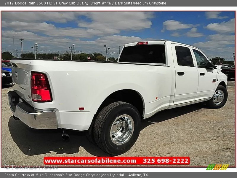 Bright White / Dark Slate/Medium Graystone 2012 Dodge Ram 3500 HD ST Crew Cab Dually