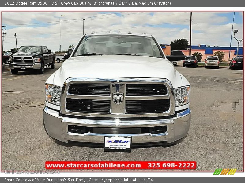 Bright White / Dark Slate/Medium Graystone 2012 Dodge Ram 3500 HD ST Crew Cab Dually