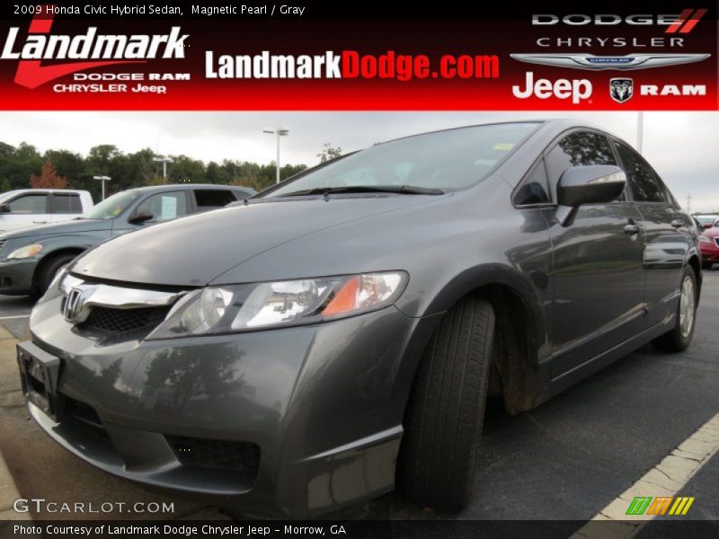 Magnetic Pearl / Gray 2009 Honda Civic Hybrid Sedan