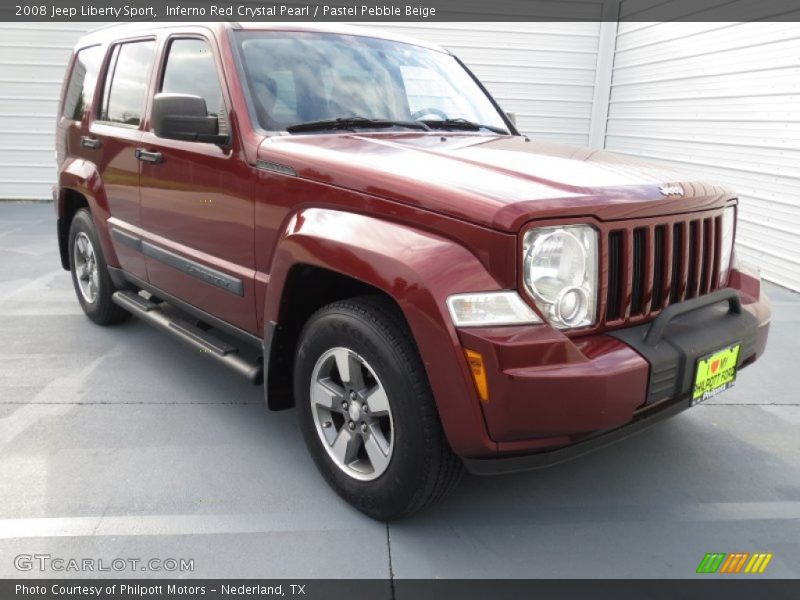 Inferno Red Crystal Pearl / Pastel Pebble Beige 2008 Jeep Liberty Sport