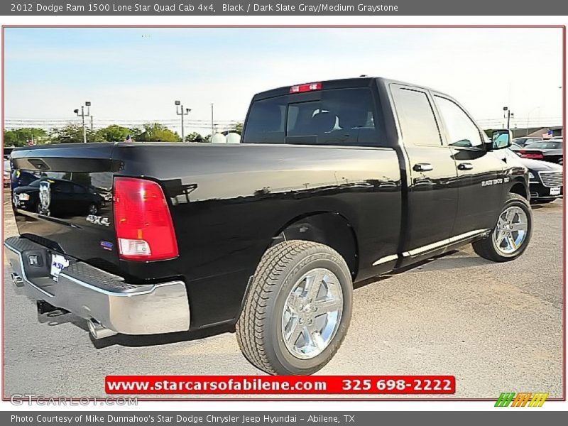 Black / Dark Slate Gray/Medium Graystone 2012 Dodge Ram 1500 Lone Star Quad Cab 4x4