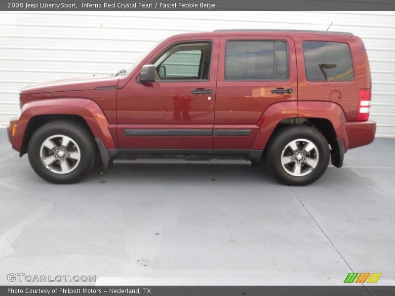 Inferno Red Crystal Pearl / Pastel Pebble Beige 2008 Jeep Liberty Sport