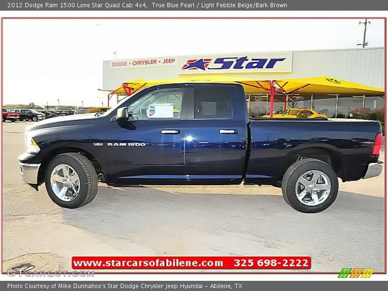 True Blue Pearl / Light Pebble Beige/Bark Brown 2012 Dodge Ram 1500 Lone Star Quad Cab 4x4