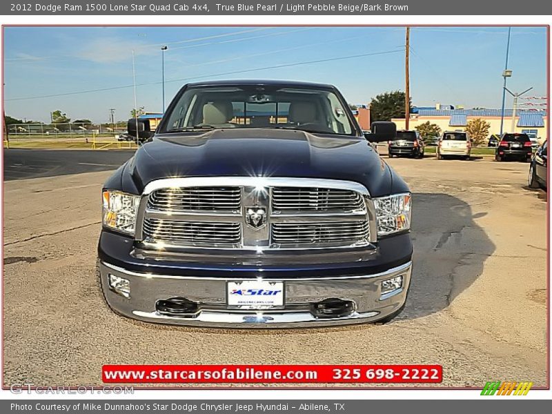 True Blue Pearl / Light Pebble Beige/Bark Brown 2012 Dodge Ram 1500 Lone Star Quad Cab 4x4