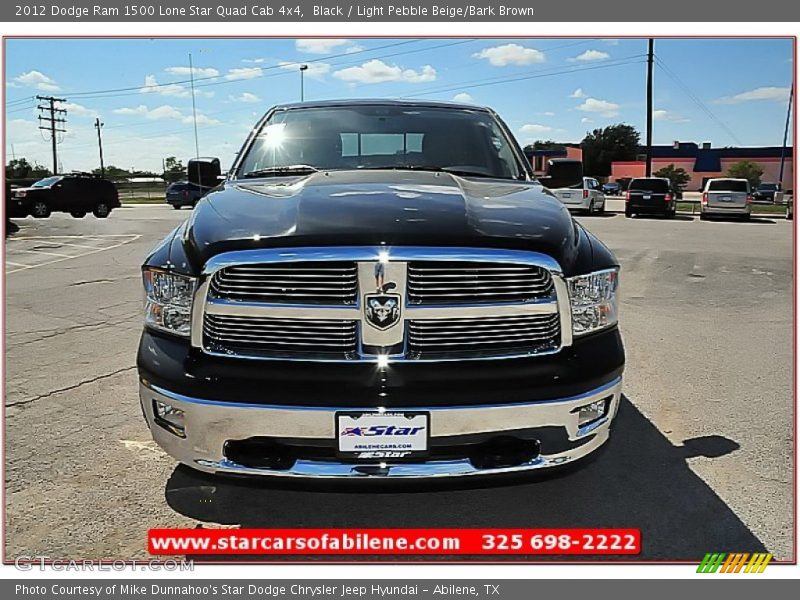 Black / Light Pebble Beige/Bark Brown 2012 Dodge Ram 1500 Lone Star Quad Cab 4x4