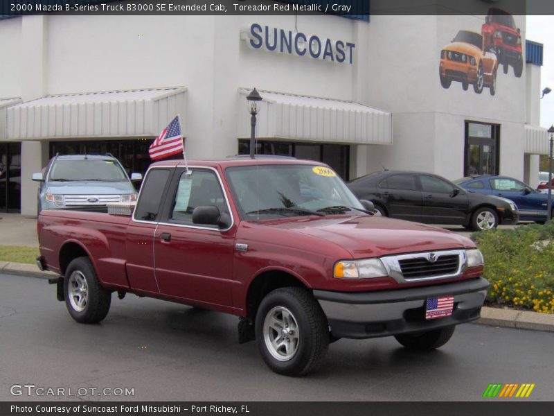 Toreador Red Metallic / Gray 2000 Mazda B-Series Truck B3000 SE Extended Cab