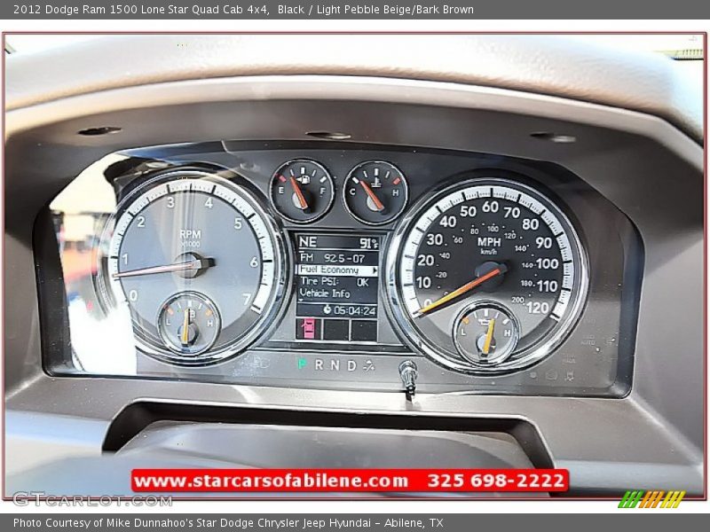 Black / Light Pebble Beige/Bark Brown 2012 Dodge Ram 1500 Lone Star Quad Cab 4x4