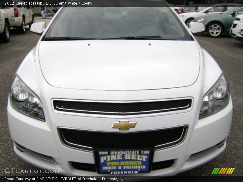 Summit White / Ebony 2012 Chevrolet Malibu LT
