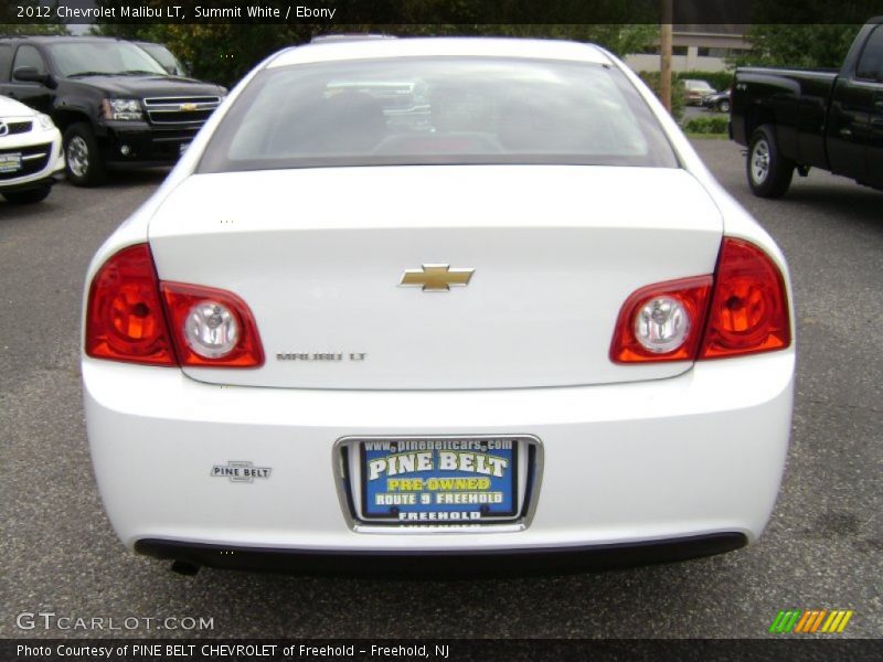 Summit White / Ebony 2012 Chevrolet Malibu LT