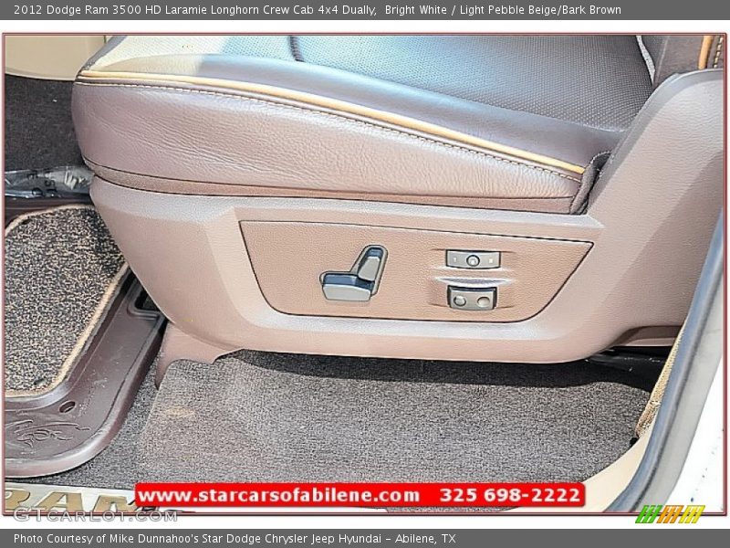 Bright White / Light Pebble Beige/Bark Brown 2012 Dodge Ram 3500 HD Laramie Longhorn Crew Cab 4x4 Dually