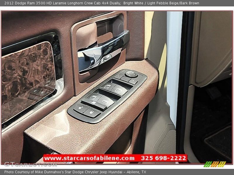 Bright White / Light Pebble Beige/Bark Brown 2012 Dodge Ram 3500 HD Laramie Longhorn Crew Cab 4x4 Dually