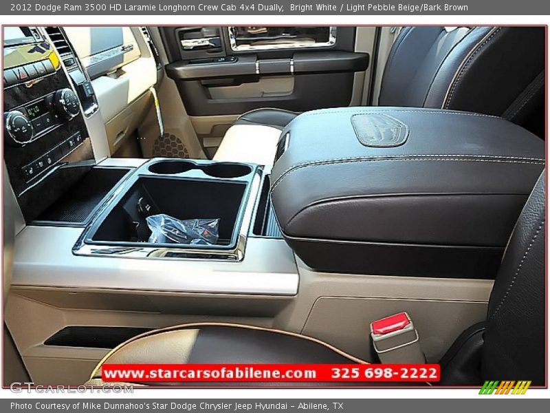 Bright White / Light Pebble Beige/Bark Brown 2012 Dodge Ram 3500 HD Laramie Longhorn Crew Cab 4x4 Dually