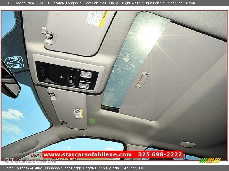 Bright White / Light Pebble Beige/Bark Brown 2012 Dodge Ram 3500 HD Laramie Longhorn Crew Cab 4x4 Dually