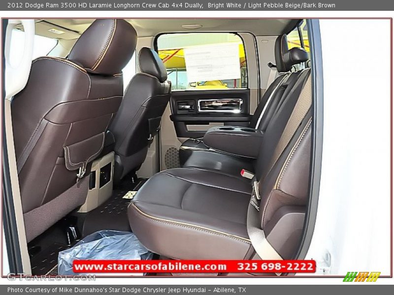 Bright White / Light Pebble Beige/Bark Brown 2012 Dodge Ram 3500 HD Laramie Longhorn Crew Cab 4x4 Dually