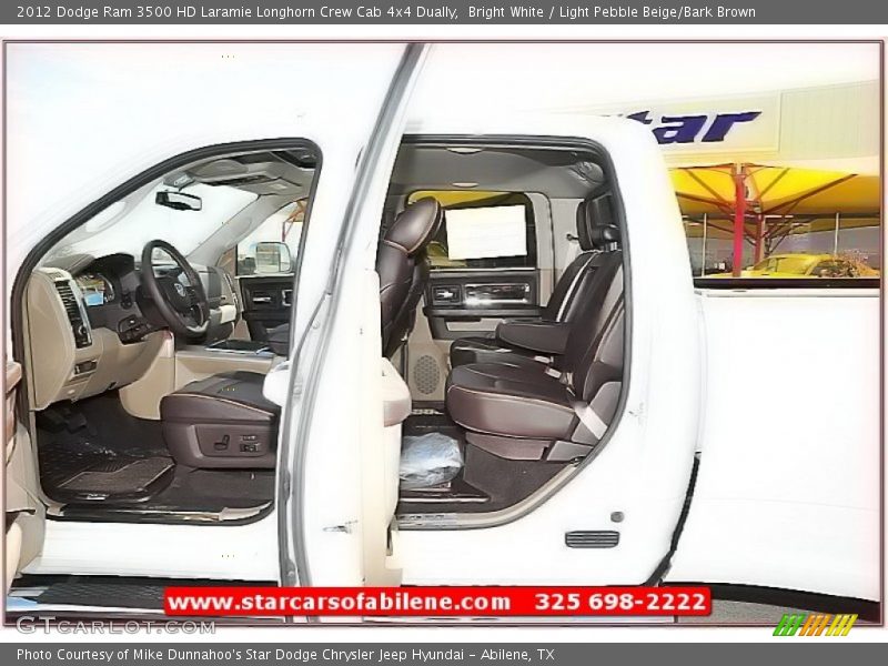 Bright White / Light Pebble Beige/Bark Brown 2012 Dodge Ram 3500 HD Laramie Longhorn Crew Cab 4x4 Dually
