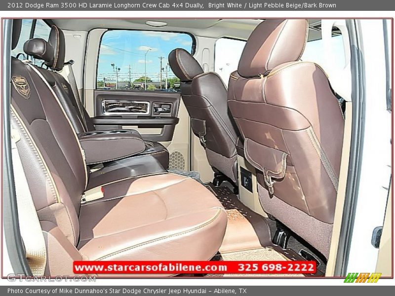 Bright White / Light Pebble Beige/Bark Brown 2012 Dodge Ram 3500 HD Laramie Longhorn Crew Cab 4x4 Dually