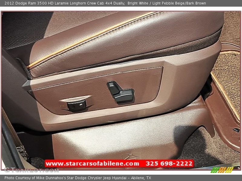 Bright White / Light Pebble Beige/Bark Brown 2012 Dodge Ram 3500 HD Laramie Longhorn Crew Cab 4x4 Dually