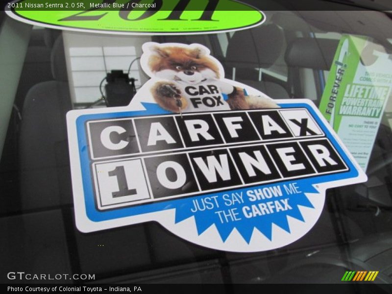 Metallic Blue / Charcoal 2011 Nissan Sentra 2.0 SR