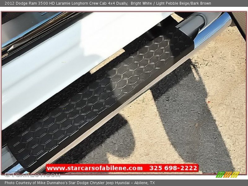 Bright White / Light Pebble Beige/Bark Brown 2012 Dodge Ram 3500 HD Laramie Longhorn Crew Cab 4x4 Dually