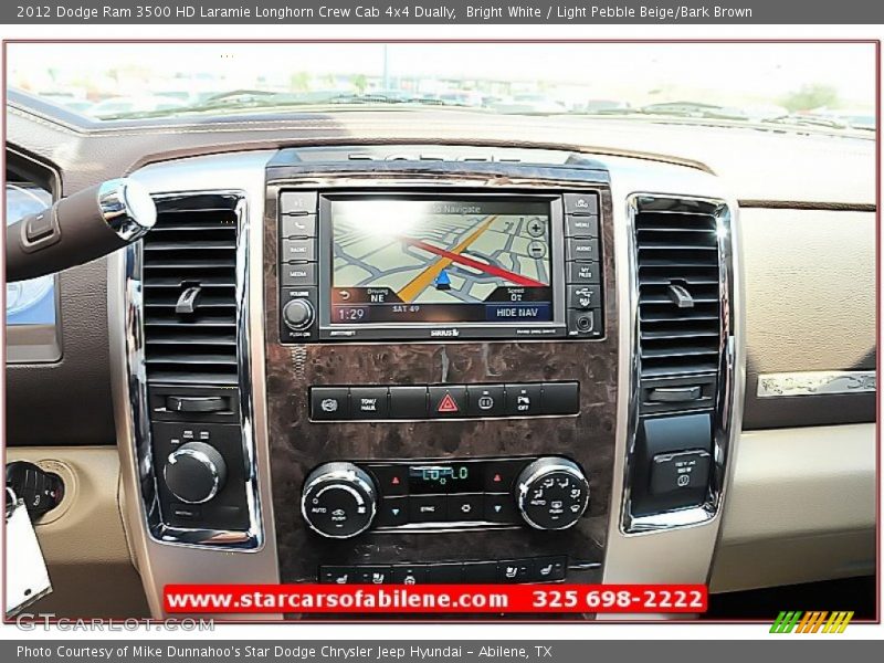 Bright White / Light Pebble Beige/Bark Brown 2012 Dodge Ram 3500 HD Laramie Longhorn Crew Cab 4x4 Dually