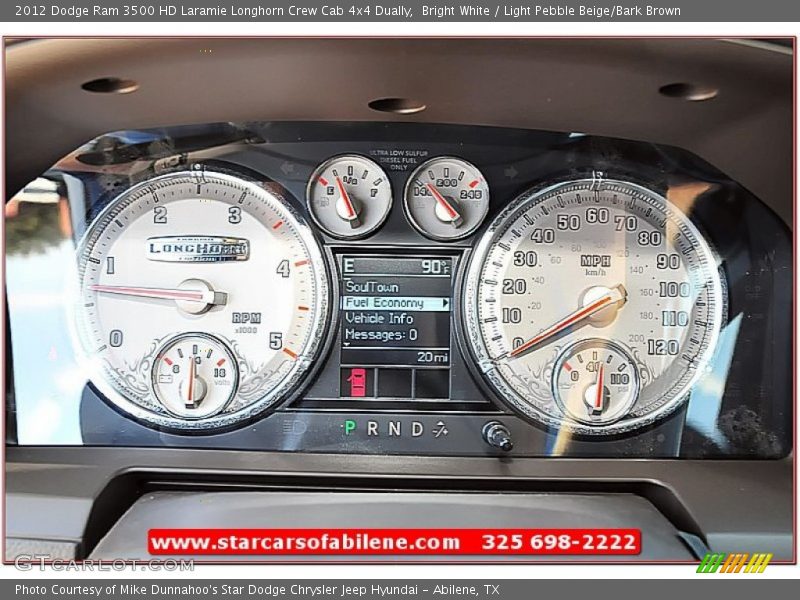 Bright White / Light Pebble Beige/Bark Brown 2012 Dodge Ram 3500 HD Laramie Longhorn Crew Cab 4x4 Dually