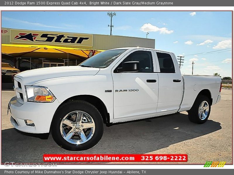 Bright White / Dark Slate Gray/Medium Graystone 2012 Dodge Ram 1500 Express Quad Cab 4x4
