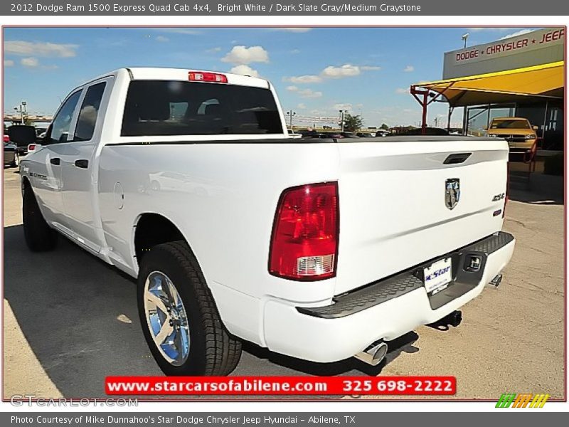 Bright White / Dark Slate Gray/Medium Graystone 2012 Dodge Ram 1500 Express Quad Cab 4x4