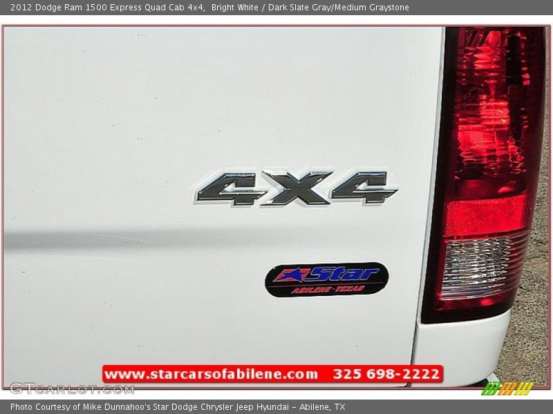 Bright White / Dark Slate Gray/Medium Graystone 2012 Dodge Ram 1500 Express Quad Cab 4x4