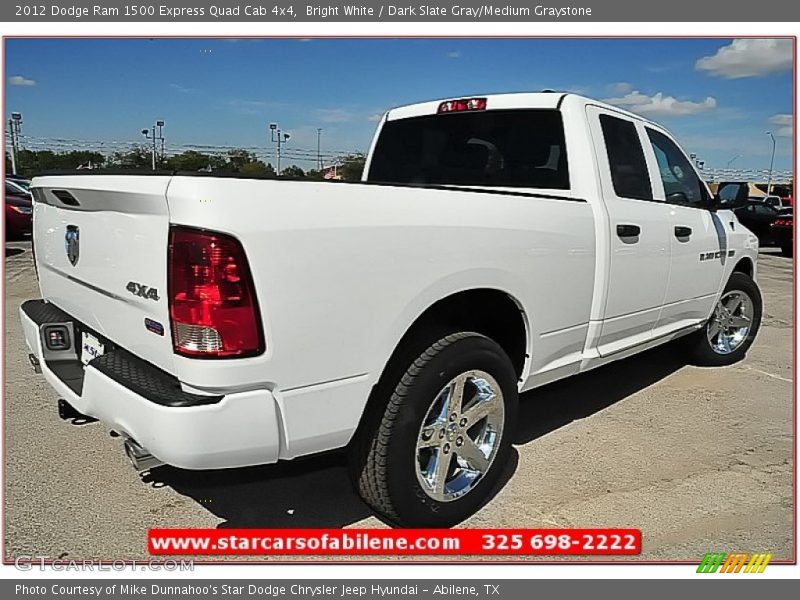 Bright White / Dark Slate Gray/Medium Graystone 2012 Dodge Ram 1500 Express Quad Cab 4x4