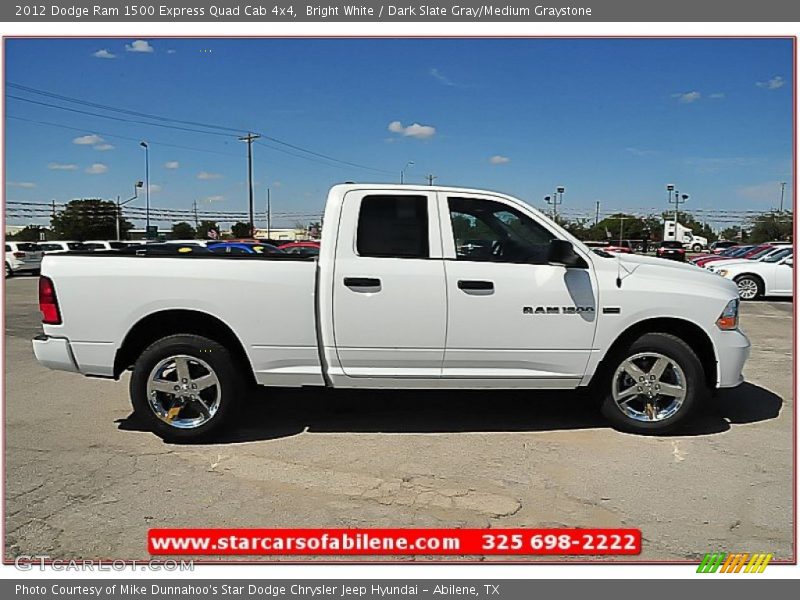 Bright White / Dark Slate Gray/Medium Graystone 2012 Dodge Ram 1500 Express Quad Cab 4x4