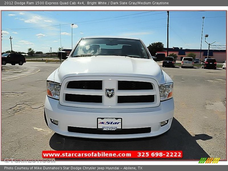 Bright White / Dark Slate Gray/Medium Graystone 2012 Dodge Ram 1500 Express Quad Cab 4x4