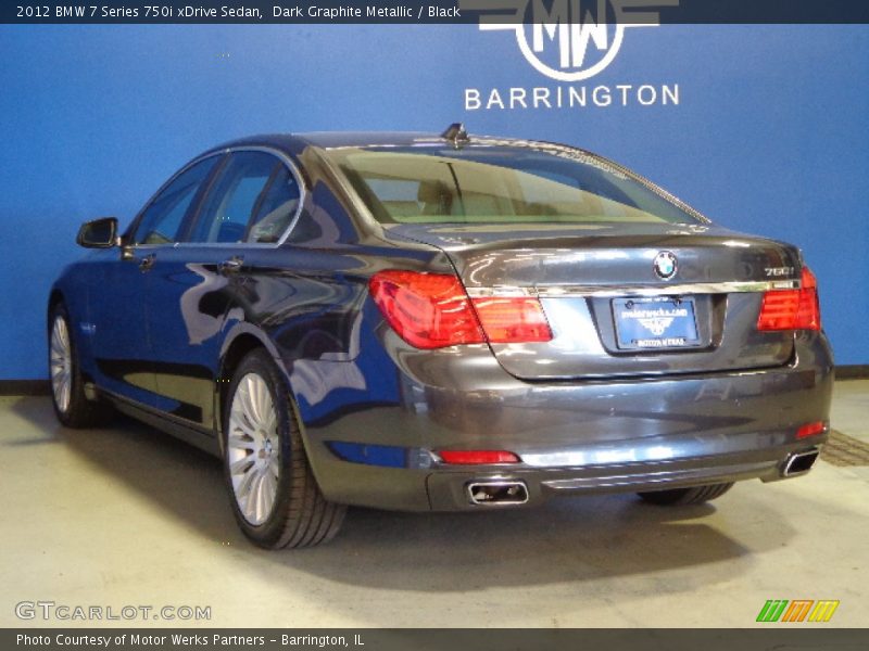 Dark Graphite Metallic / Black 2012 BMW 7 Series 750i xDrive Sedan
