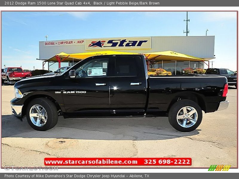 Black / Light Pebble Beige/Bark Brown 2012 Dodge Ram 1500 Lone Star Quad Cab 4x4