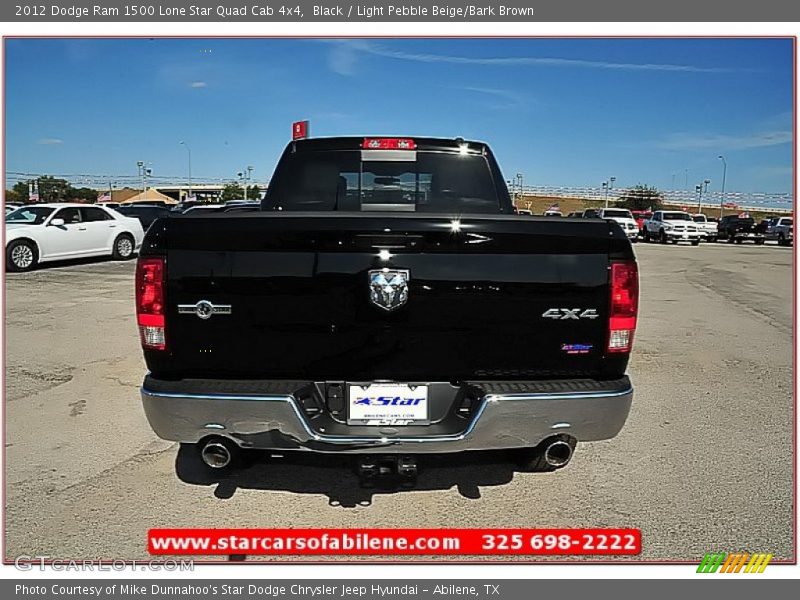 Black / Light Pebble Beige/Bark Brown 2012 Dodge Ram 1500 Lone Star Quad Cab 4x4