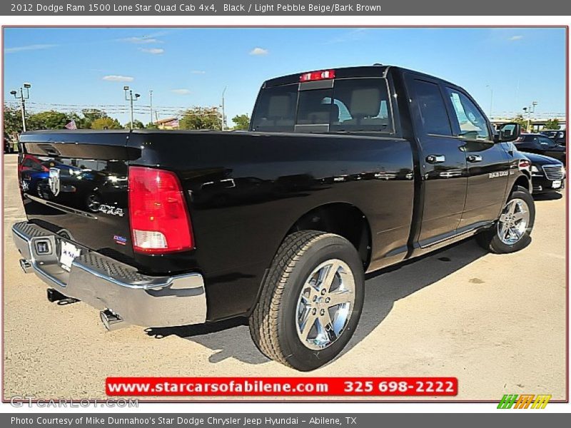 Black / Light Pebble Beige/Bark Brown 2012 Dodge Ram 1500 Lone Star Quad Cab 4x4