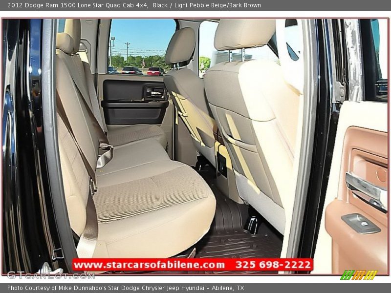 Black / Light Pebble Beige/Bark Brown 2012 Dodge Ram 1500 Lone Star Quad Cab 4x4