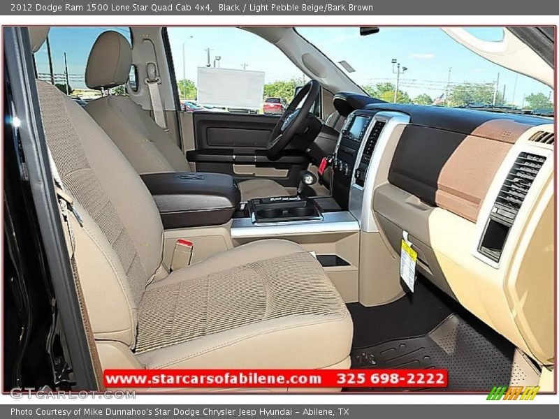 Black / Light Pebble Beige/Bark Brown 2012 Dodge Ram 1500 Lone Star Quad Cab 4x4