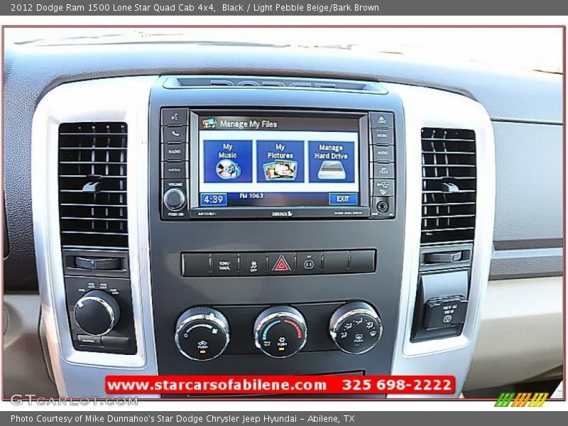Black / Light Pebble Beige/Bark Brown 2012 Dodge Ram 1500 Lone Star Quad Cab 4x4