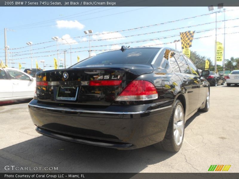 Jet Black / Black/Cream Beige 2005 BMW 7 Series 745Li Sedan