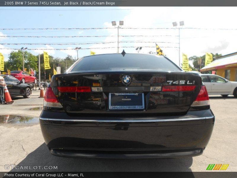 Jet Black / Black/Cream Beige 2005 BMW 7 Series 745Li Sedan