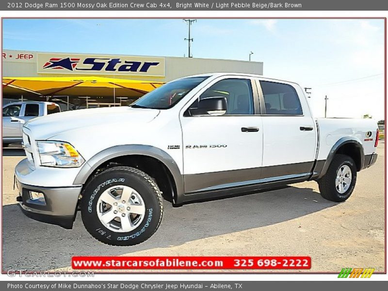 Bright White / Light Pebble Beige/Bark Brown 2012 Dodge Ram 1500 Mossy Oak Edition Crew Cab 4x4
