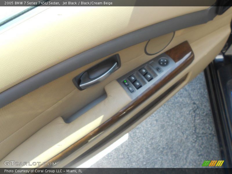 Jet Black / Black/Cream Beige 2005 BMW 7 Series 745Li Sedan