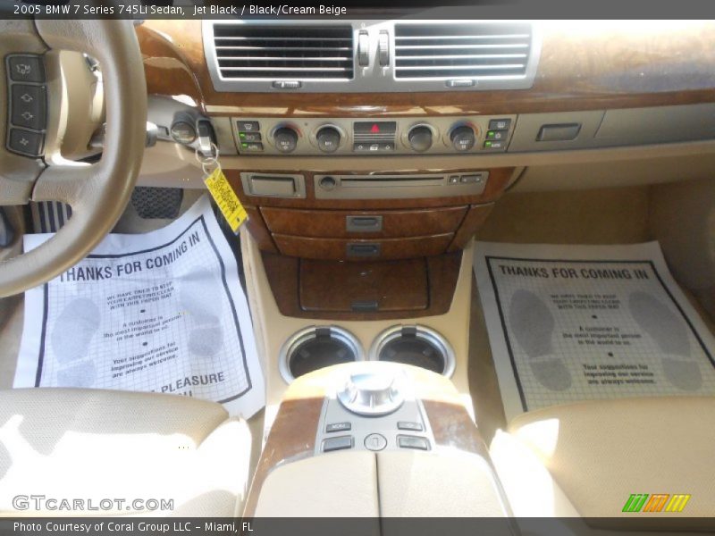 Jet Black / Black/Cream Beige 2005 BMW 7 Series 745Li Sedan
