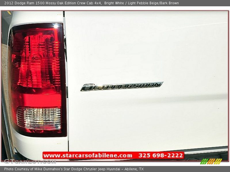 Bright White / Light Pebble Beige/Bark Brown 2012 Dodge Ram 1500 Mossy Oak Edition Crew Cab 4x4