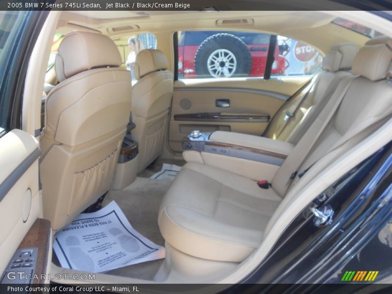 Jet Black / Black/Cream Beige 2005 BMW 7 Series 745Li Sedan