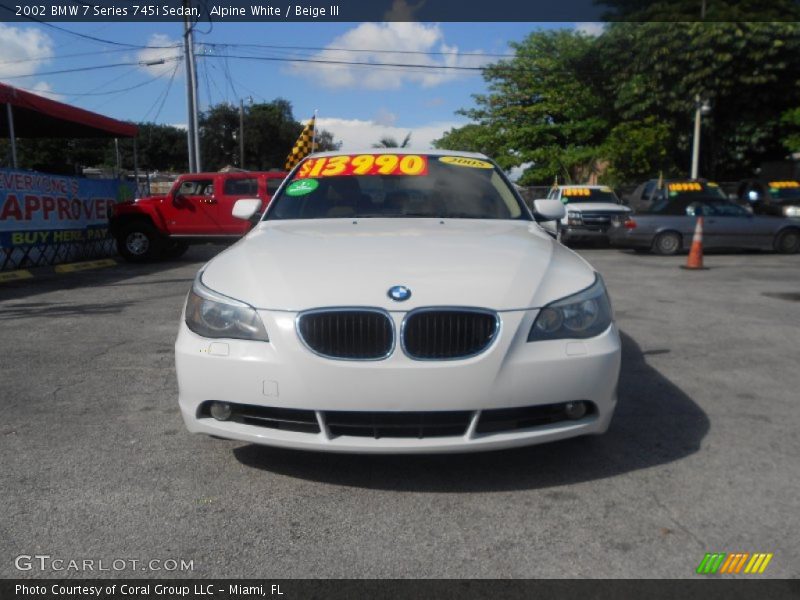 Alpine White / Beige III 2002 BMW 7 Series 745i Sedan