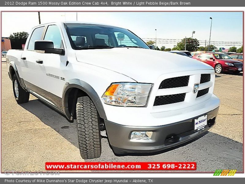 Bright White / Light Pebble Beige/Bark Brown 2012 Dodge Ram 1500 Mossy Oak Edition Crew Cab 4x4