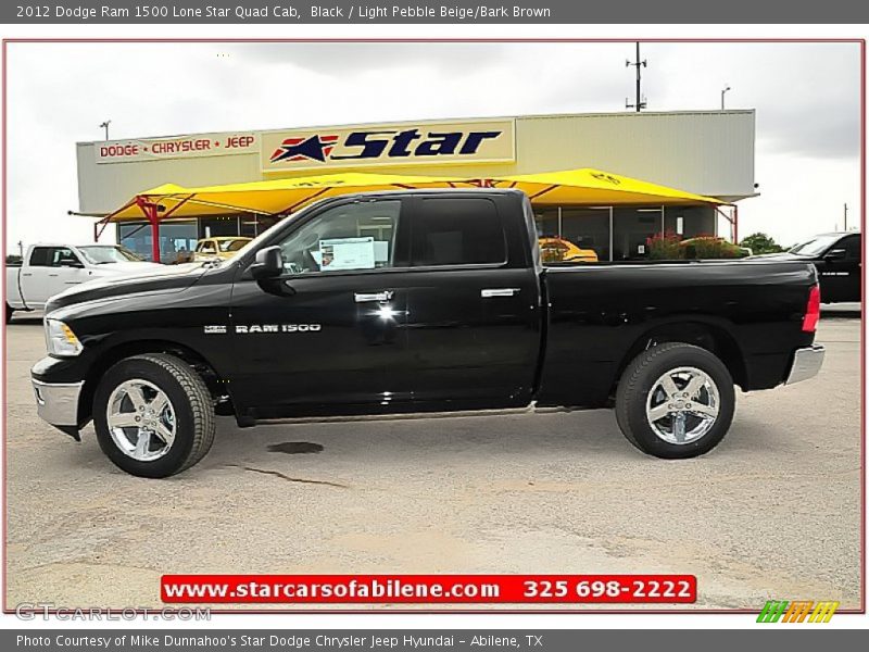 Black / Light Pebble Beige/Bark Brown 2012 Dodge Ram 1500 Lone Star Quad Cab