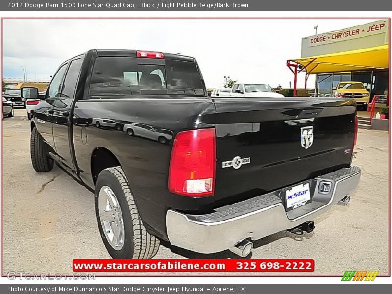 Black / Light Pebble Beige/Bark Brown 2012 Dodge Ram 1500 Lone Star Quad Cab